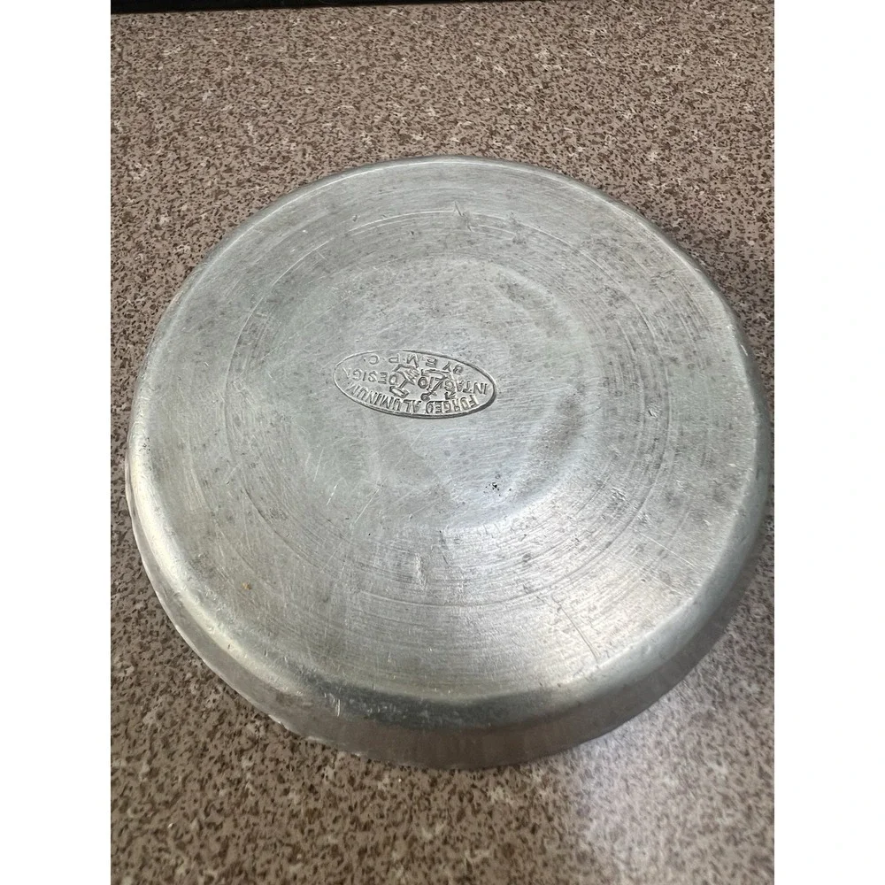 Aluminum Vintage Set Of 6 Coasters Forged Intaglio Design By EMPC Bow Design 3